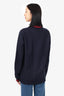 Louis Vuitton Navy/Red Wool Logo Embroidery Half Zip Sweater Size M