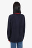 Louis Vuitton Navy/Red Wool Logo Embroidery Half Zip Sweater Size M