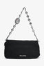 Miu Miu Black Fabric Crystal Strap Shoulder Bag