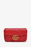 Gucci Red Chevron Leather Super Mini Marmont Bag