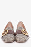 Gucci Brown 'GG' Monogram Pumps with Leather Buckle Size 38.5