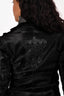 John Galliano Black Pony Hair Crystal Skull Embellished Blazer Size 38