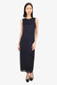 Peserico Navy Pleated Sleeveless Maxi Dress Est. Size M