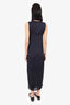 Peserico Navy Pleated Sleeveless Maxi Dress Est. Size M