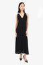 Brunello Cucinelli Black Silk Beaded Criss Cross Sleeveless Maxi Dress Size S