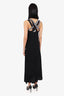 Brunello Cucinelli Black Silk Beaded Criss Cross Sleeveless Maxi Dress Size S