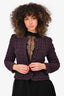 Pre-Loved Chanel™ Purple/Silver Tweed Buttoned Evening Jacket (As Is)