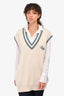 Christian Dior Cream/Teal Cashmere Vest Size S Mens