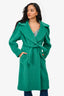 Alberta Ferretti Green Alpaca/Virgin Wool Double Breasted Coat Size 4 US