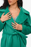 Alberta Ferretti Green Alpaca/Virgin Wool Double Breasted Coat Size 4 US