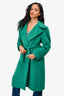 Alberta Ferretti Green Alpaca/Virgin Wool Double Breasted Coat Size 4 US