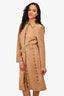 Alberta Ferretti Beige Suede Long Wrap Coat with Gold Grommets Size 4 US