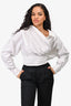 Alexander Wang White Cotton Poplin Wrapped Front Shirt Size 4