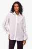 Dion Lee White Cotton Button-Up Top with Open Sleeve Detail Size 4 US