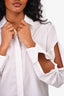 Dion Lee White Cotton Button-Up Top with Open Sleeve Detail Size 4 US