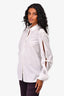 Dion Lee White Cotton Button-Up Top with Open Sleeve Detail Size 4 US