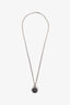 Gucci Sterling Silver Logo Pendant Chain Necklace