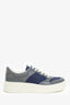 Gucci Blue/Grey Jumbo GG Canvas and Leather Low Top Sneakers Size 8 Mens