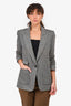 Veronica Beard Grey Herringone Ruched Blazer Size 4