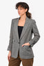 Veronica Beard Grey Herringone Ruched Blazer Size 4