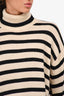 Toteme Black/Cream Striped Wool Blend Turtleneck Sweater Size XS