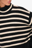 Toteme Black/Cream Striped Wool Blend Turtleneck Sweater Size XS