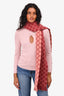 Gucci Pink/Red Monogram Wool Scarf