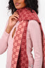 Gucci Pink/Red Monogram Wool Scarf