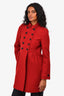 Burberry Red Double Breasted Coat Size 14Y