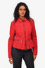 Burberry Red Nylon Quilted Jacket Size 6