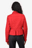 Burberry Red Nylon Quilted Jacket Size 6