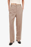 Ba&sh Grey/Beige Wool Blend Pinstripe Pants Size 1