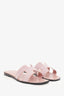 Hermes Pink Leather Beaded Oran Sandals Size 39.5