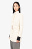 Saint Laurent White Wool Belted Coat Size 40