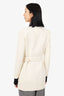 Saint Laurent White Wool Belted Coat Size 40