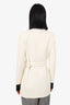 Saint Laurent White Wool Belted Coat Size 40