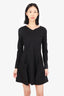 Nina Ricci Black Wool Long Sleeve Dress with Pockets Size 40