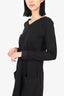 Nina Ricci Black Wool Long Sleeve Dress with Pockets Size 40