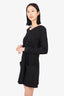 Nina Ricci Black Wool Long Sleeve Dress with Pockets Size 40