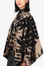 Burberry Prorsum Black/Camel Wool/Cashmere Printed Poncho