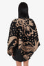 Burberry Prorsum Black/Camel Wool/Cashmere Printed Poncho