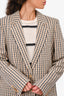 Max Mara Beige/Black Check Virgin Wool Blazer Size 16 US