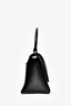 Balenciaga Black Grained Leather Small Hourglass Top Handle Bag with Strap