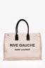 Saint Laurent Beige Linen/Leather 'Rive Gauche' Tote (As Is)