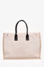 Saint Laurent Beige Linen/Leather 'Rive Gauche' Tote (As Is)