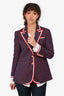 Gucci Navy/Red Patterned Blazer Size 42