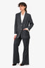 Gucci Grey Logo Striped Blazer + Trouser Set Size 42/44