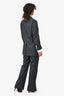 Gucci Grey Logo Striped Blazer + Trouser Set Size 42/44