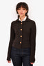 Bottega Veneta Brown Knitted Button-Up Cardigan Size XS