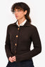 Bottega Veneta Brown Knitted Button-Up Cardigan Size XS